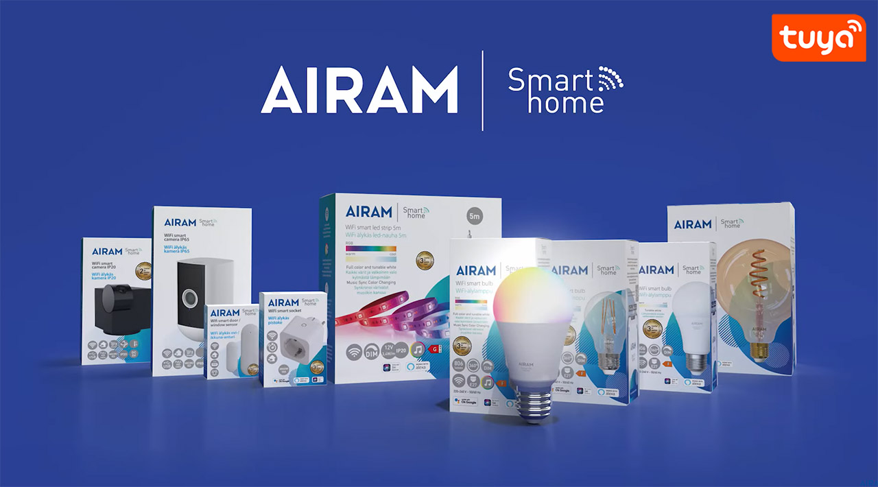 Airam SmartHome tuotesarja sisältää valoja ja laitteita