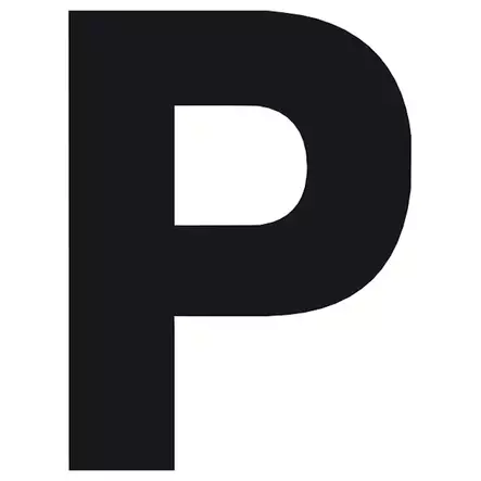 10 x Pisla kirjaintarra p musta 8cm - Talonumerot ja -kirjaimet - 6414676008750R10 - 1