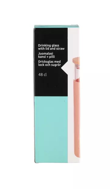 Juomalasi kannella. Pilli sis=C3=A4ltyy mukaan. - Juomalasit - 6410416136820 - 2