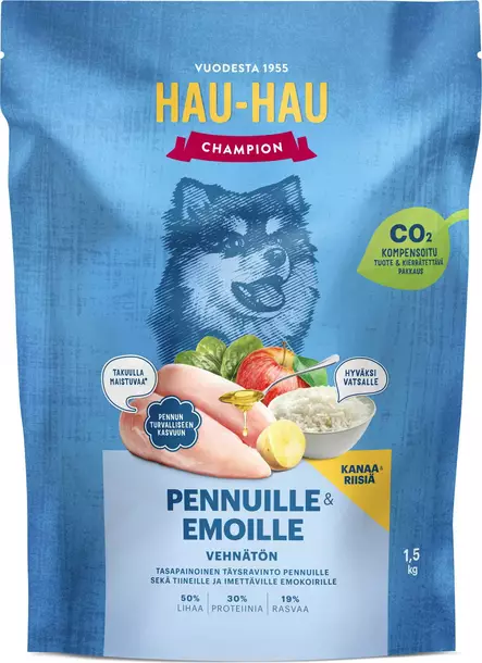 KOIRANRUOKA KANA-RIISI 1,5KG pennuille/emoille - Koiranruoat ja herkut - 6430076890450 - 1