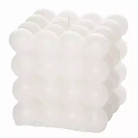 Kuplakynttilä kuutio valkoinen 8 cm - Muotokynttilät ja muistokynttilät - 6410416216560 - 1