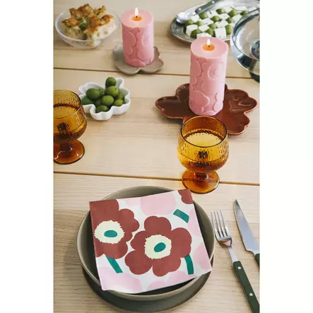 Marimekko Unikko pöytäkynttilä roosa - Pallokynttilät ja pöytäkynttilät - 6411635010090 - 2
