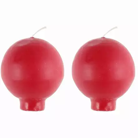 Pallokynttilä jalallinen 2 kpl tummanpunainen - Pallokynttilät ja pöytäkynttilät - 6410416114620 - 1