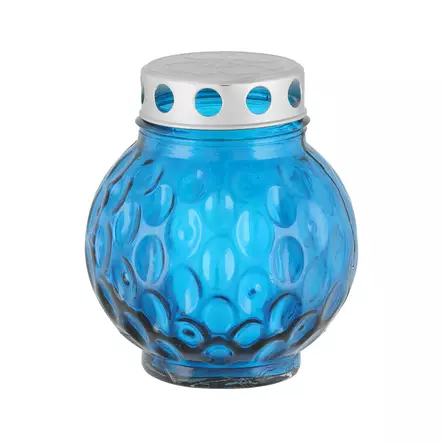 Puutarhalyhty lasia 16 cm sininen - Ulkolyhdyt - 6410413224360 - 1