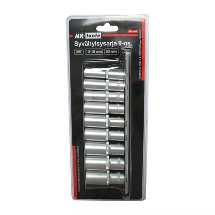 Syvähylsysarja 3/8" 9-os 10-19mm - Hylsysarjat ja työkalusarjat - 6430074697150 - 2
