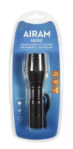 TASKULAMPPU 10W 280LM ALUMIINI AIRAM NERO - Taskulamput - 6435200218940 - 2