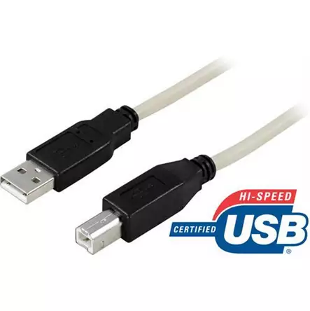 USB 2.0 kaapeli A-tyyppi uros - B-tyyppi uros, 2m, beige - Laturit, kaapelit ja varavirtalähteet - 7340004610250 - 1