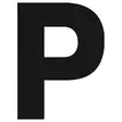 10 x Pisla kirjaintarra p musta 8cm - Talonumerot ja -kirjaimet - 6414676008750R10 - 1
