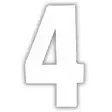 10 x Pisla numerotarra 4 valkoinen 17cm - Talonumerot ja -kirjaimet - 6414676007852R10 - 1