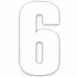 10 x Pisla numerotarra 6 valkoinen 17cm - Talonumerot ja -kirjaimet - 6414676007876R10 - 1