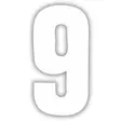 10 x Pisla numerotarra 9 valkoinen 17cm - Talonumerot ja -kirjaimet - 6414676007906R10 - 1