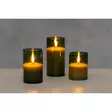 Lasikynttilät 3 kpl 3D Milton vihreä - LED-kynttilät - 6410416482330 - 1