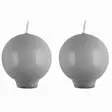 Pallokynttilä jalallinen 2 kpl harmaa - Pallokynttilät ja pöytäkynttilät - 6410416186030 - 1