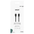 USB C-C KAAPELI 1M SINOX MUSTA - Laturit, kaapelit ja varavirtalähteet - 5706808051460 - 4