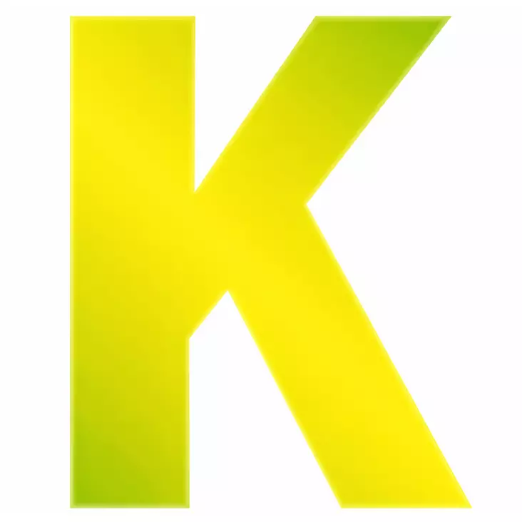 10 x Pisla kirjaintarra k keltainen 8cm - Talonumerot ja -kirjaimet - 6414676009085R10 - 1