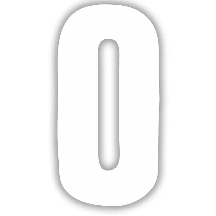 10 x Pisla numerotarra 0 valkoinen 17cm - Talonumerot ja -kirjaimet - 6414676007913R10 - 1
