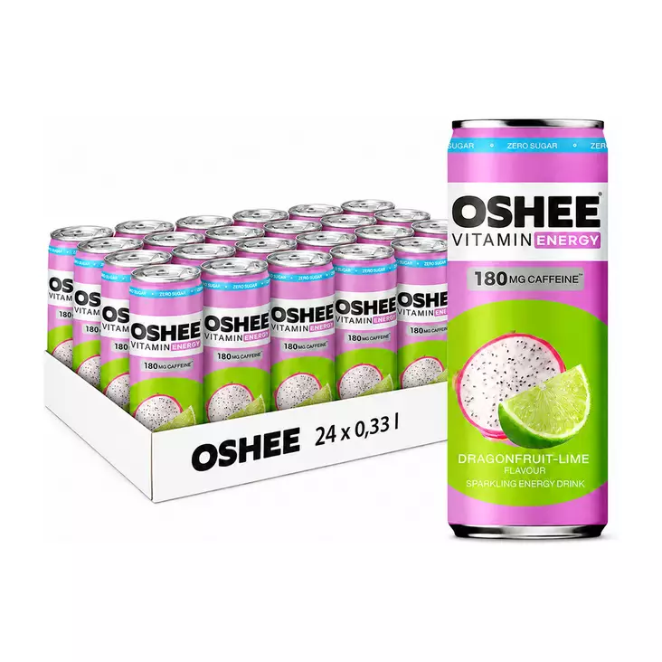 Oshee Dragonfruit-Lime 24 x 0,33 L - Energiajuomat - 5905868427400 - 1