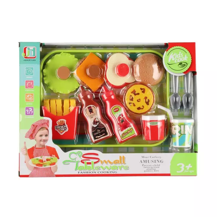 Leikkisetti pikaruoat ja tarjotin - Kotileikit - 6410416058320 - 1