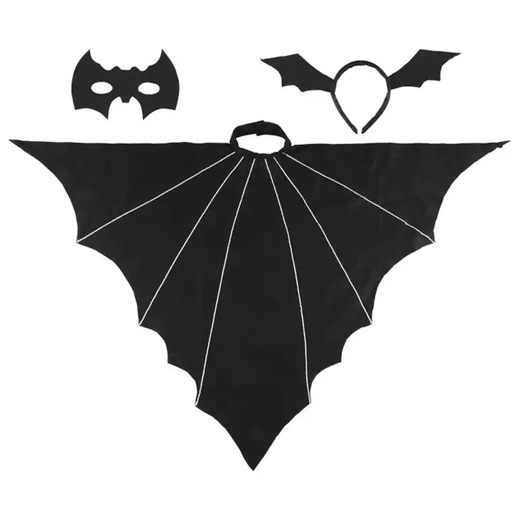 Halloween lepakko asustesetti 3 osaa 6-9 v - Halloween koristeet ja -tarvikkeet - 6410416400990 - 1