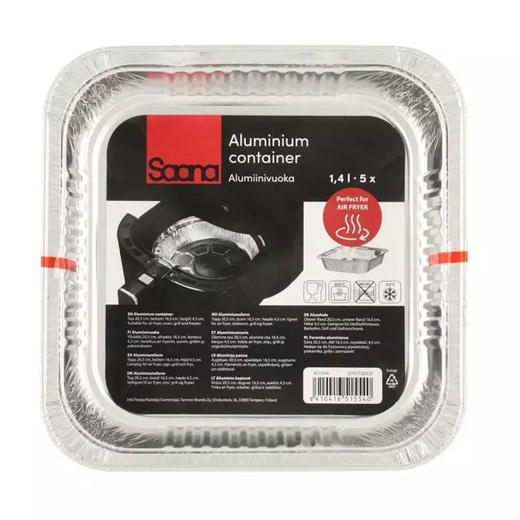 Alumiinivuoka ilmafriteerauskeittimeen - Alumiinifoliot ja -vuoat - 6410416515540 - 1
