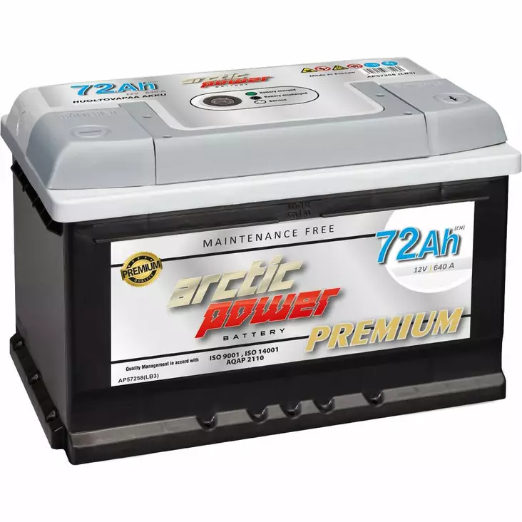 Käynnistysakku 72Ah 275 x 175 x 175 640A (EN) -/+ Actric power premium - Käynnistysakut - 6417196771180 - 1