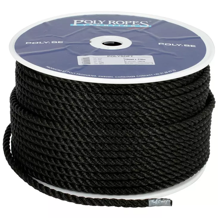 KÖYSI POLYSOFT 10MM 110M MUSTA 1300KG - Köydet ja narut - 7314250058500 - 1