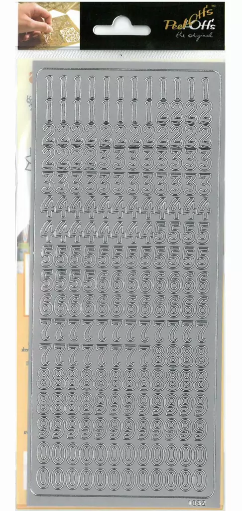 ÄÄRIVIIVATARRA NUMEROT HOPEA - Tarrat ja kiiltokuvat - 6417715093090 - 1