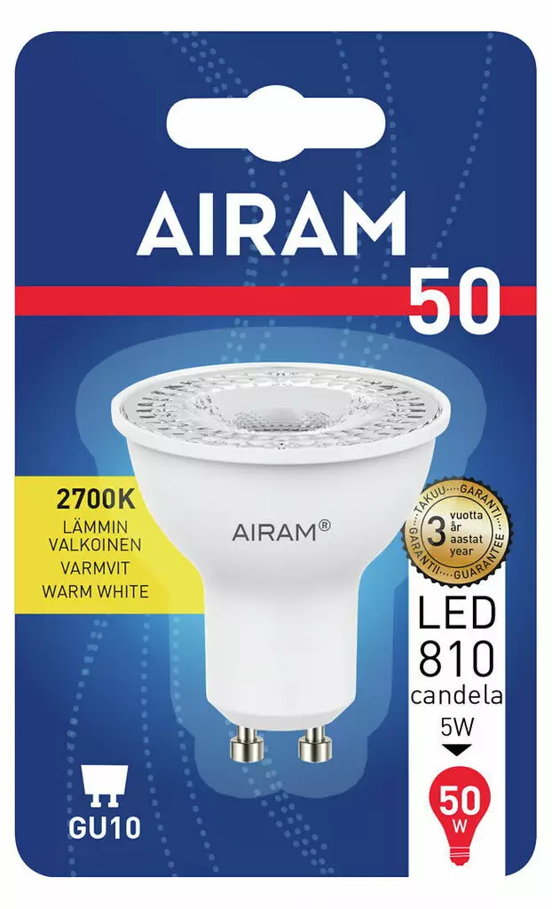 AIRAM LED LAMPPU PAR16 6W GU10 - Lamput GU10 kanta - 6435200180810 - 1