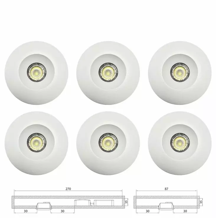 Airam compact mini alasvalosarja led upotettava - Alasvalot - 6435200287700 - 1