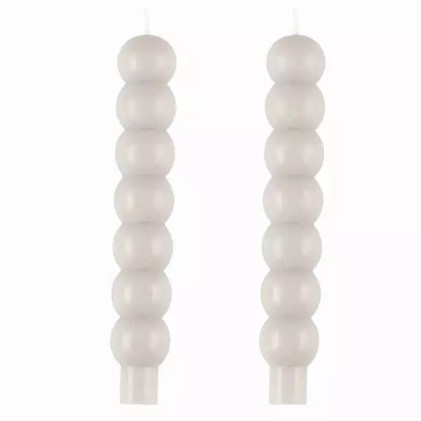 Antiikkikynttilä kupla 2 kpl harmaa - Antiikkikynttilät ja kruunukynttilät - 6410416363950 - 1