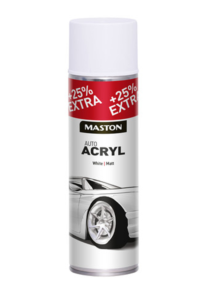 AUTO ACRYL MATTA VALKOINEN 500ML - Spraymaalit - 6412490037420 - 1