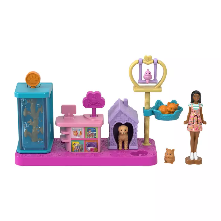 Barbie leikkisetti Mini lemmikkikauppa - Nuket ja nuken tarvikkeet - 194735274840 - 1