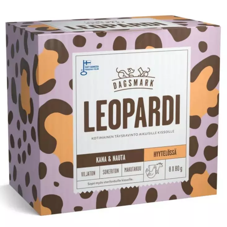 Dagsmark Leopardi 8x80G Hyyt. Leikatul - Kissanruoat ja herkut - 6430066381920 - 1