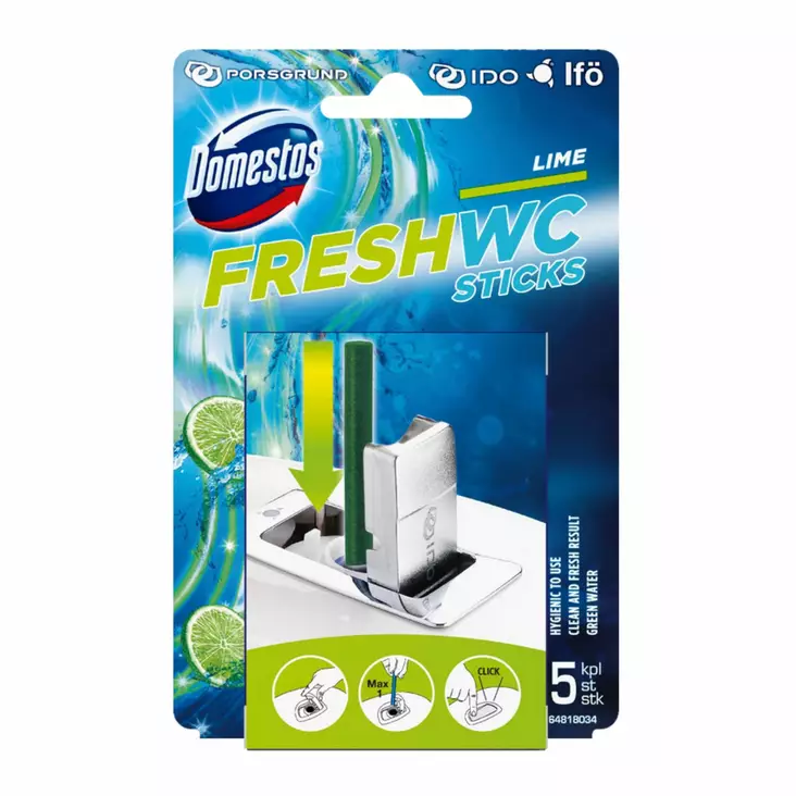 Domestos WC-raikastintikut Lime 5kpl. - WC-puhdistusaineet - 8710908191060 - 1