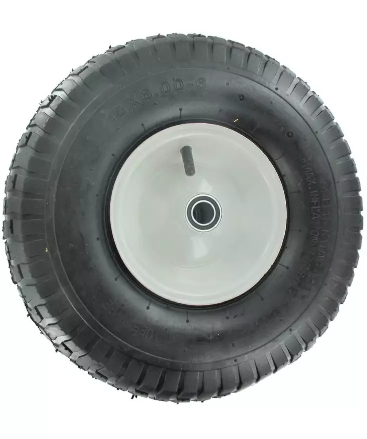Ilmakumipyörä 15 x 6.00-6 metallivanteella akseli 20 mm - Kottikärryn renkaat - 6438168001920 - 1