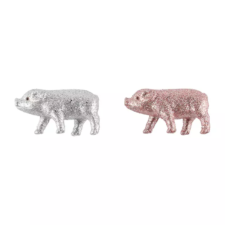 Joulukoriste Glitterpossu - Kuusenpallot ja ripustettavat koristeet - 6412165080010 - 1
