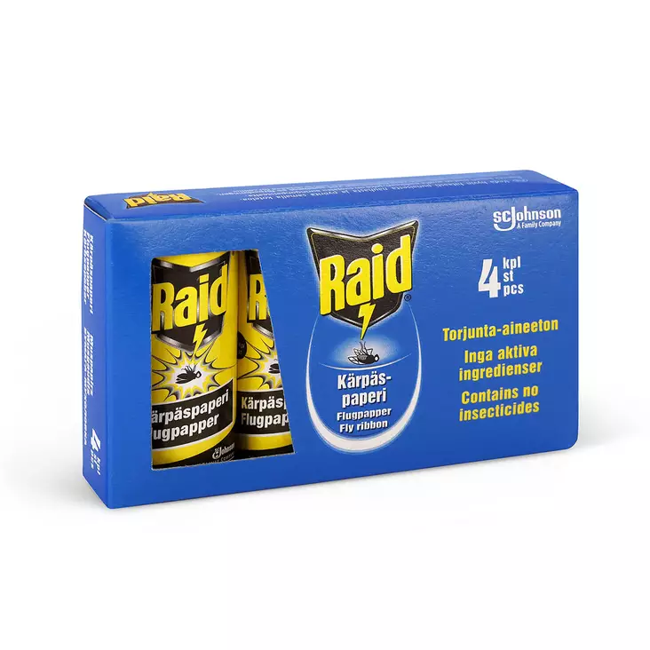 RAID KÄRPÄSPAPERI 4KPL - Kärpäslätkät ja hyönteisansat - 6414402171000 - 1