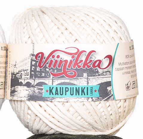 KAUPUNKILANKA VIINIKKA MOPPILANKA 100g Viinikka 02 Luonnonvalkoinen - Makrameelangat ja moppilangat - 6430063332390 - 1