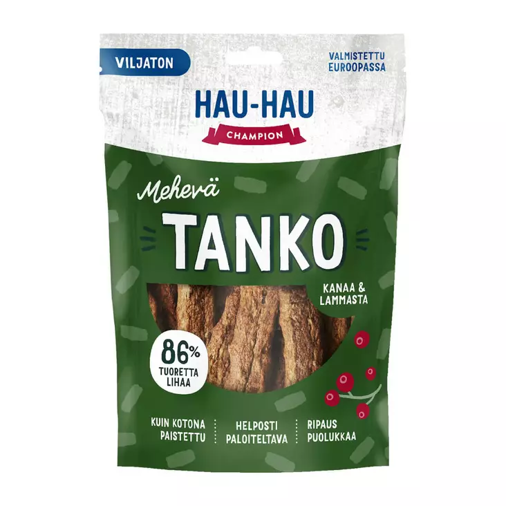 HAU HAU MEHEVÄ TANKO KANAA&LAMMASTA 140G - Koiranruoat ja herkut - 6438554001800 - 1