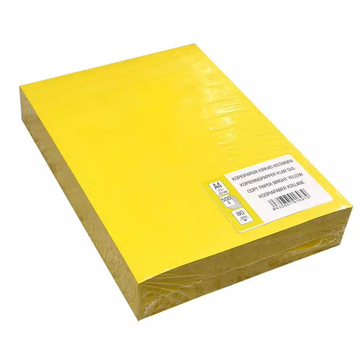 Kopiopaperi A4 80 gsm sitruunankeltainen 500 arkkia - Toimistopaperit ja kirjekuoret - 8432057016970 - 1