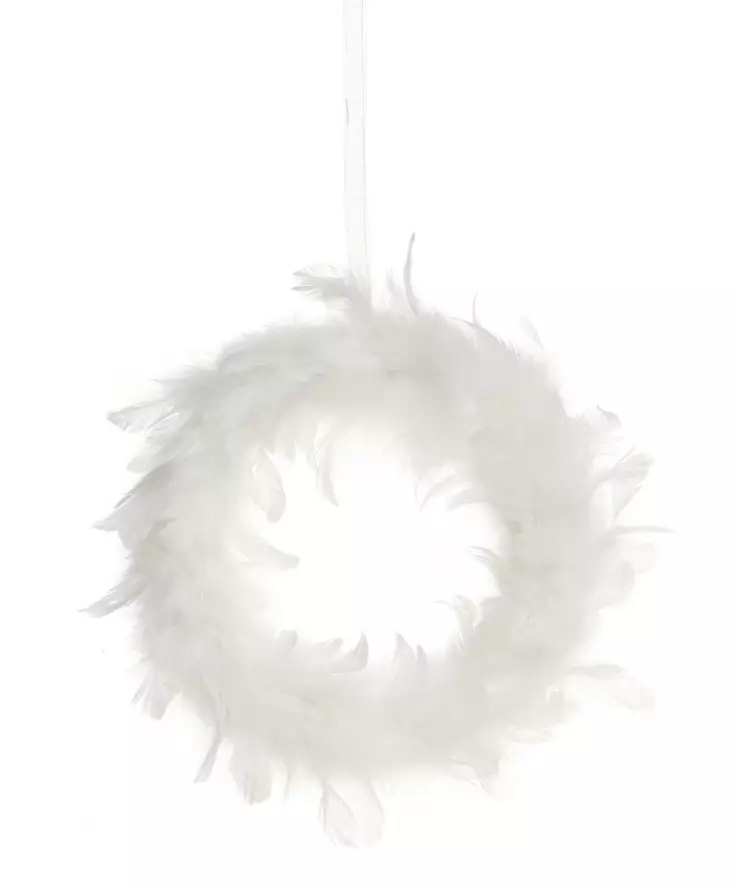 KRANSSI HÖYHEN PYÖREÄ 24CM WINTERSEASON - Joulukoristeet ja lumihiutalepallot - 6410413072640 - 1