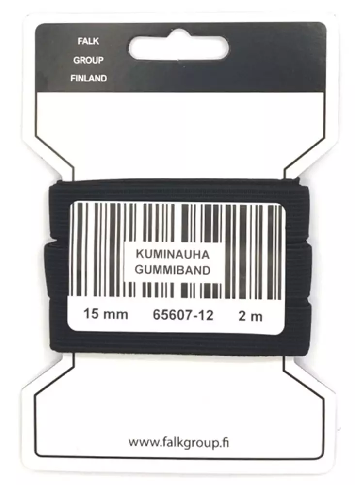 KUMINAUHA 15 MM MUSTA - Ompelulangat ja ompelutarvikkeet - 7316710063970 - 0