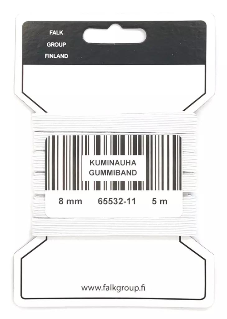 KUMINAUHA 8 MM VALKOINEN - Ompelulangat ja ompelutarvikkeet - 7316719694960 - 0