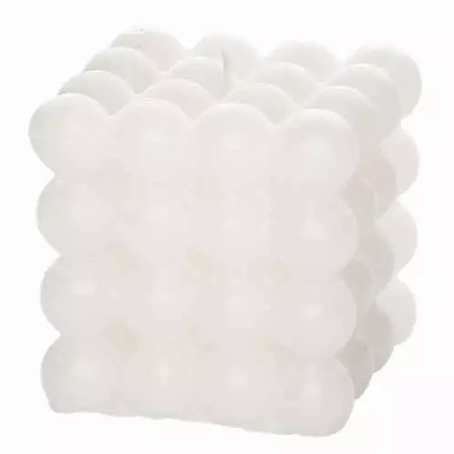 Kuplakynttilä kuutio valkoinen 8 cm - Muotokynttilät ja muistokynttilät - 6410416216560 - 1