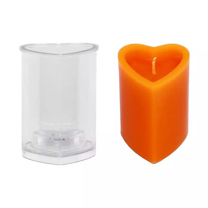 Kynttilämuotti sydän 5 x 7cm - Kynttilätarvikkeet ja kynttiläkortisteet - 6410416363790 - 1