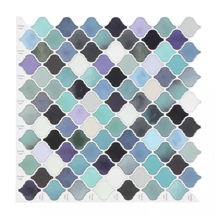 Laattatarra geometrinen lila/harmaa/vihr - Sisustuskalvot - 6410416526850 - 1