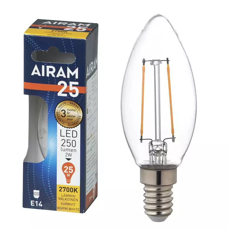 LED C35 2W/827 E14 FIL BX - Lamput E14 kanta - 6435200242600 - 1