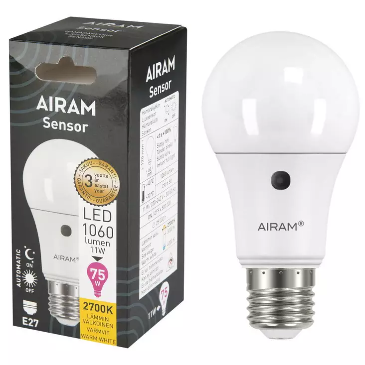 LED OP A60 11W/827 E27 SENSOR - Lamput E27 kanta - 6435200244000 - 1