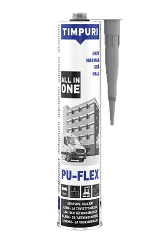 LIIMA- JA TIIVISTYSMASSA PU-FLEX HARMAA 300ML TIMPURI - Liimamassat ja tiivistysmassat - 6418091030570 - 1