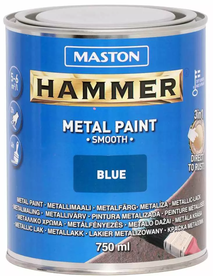 METALLIMAALI HAMMER SILEÄ SININEN 750ML MASTON - Metallimaalit - 6412490017590 - 1